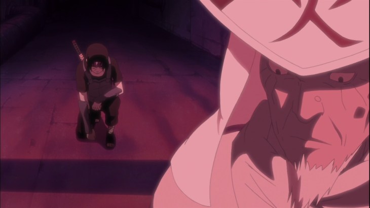 Hiruzen talks to Itachi after mission