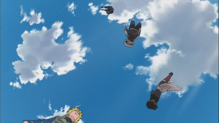 Kakashi Obito and Rin faces Minato's bell