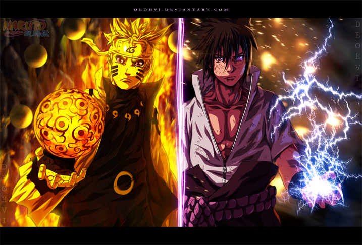 Naruto 674 Kicking Time Colouring by deohvi