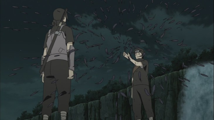 Shisui gives eye to Itachi