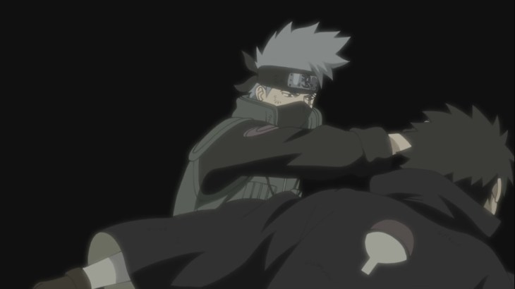 Kakashi punches Obito
