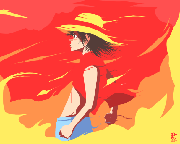 Red and Yellow Luffy D Monkey by Senior-X