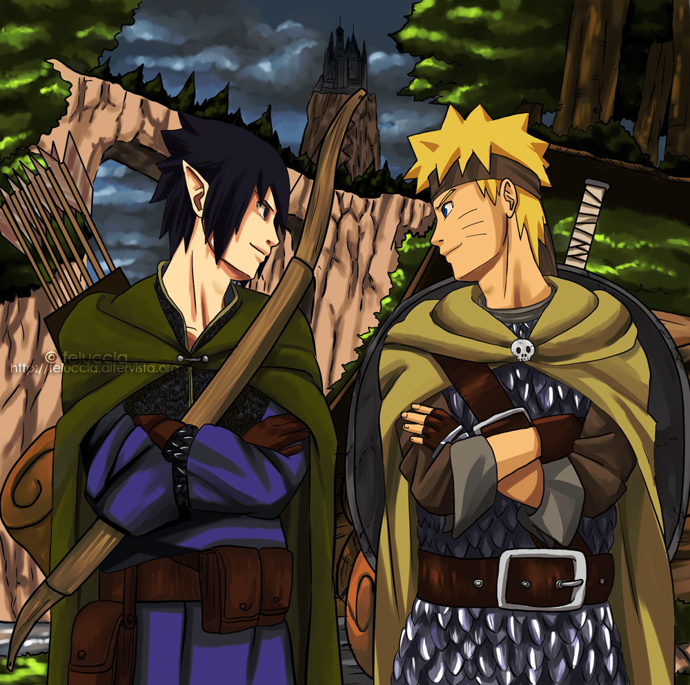 Elf and Warrior Naruto and Sasuke by feiuccia