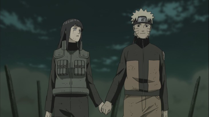Naruto and Hinata hold hands
