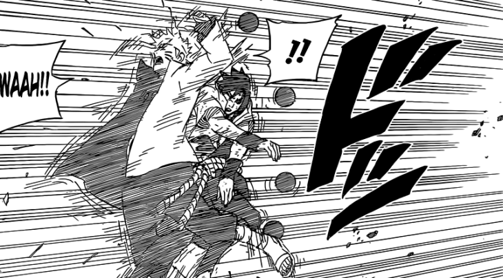 Naruto saves Sasuke from Lava