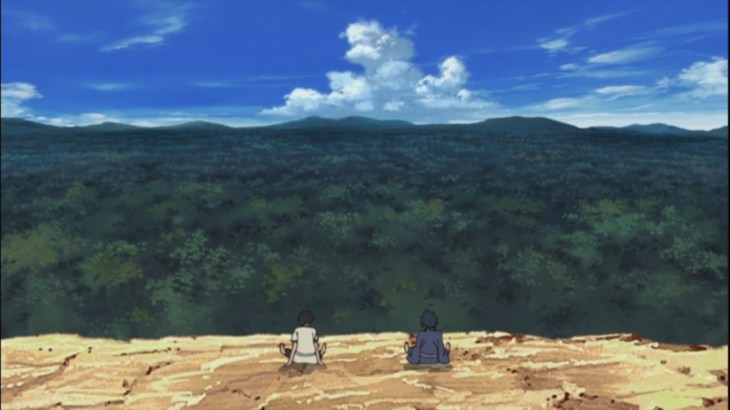 Madara and Hashirama look at Leaf Village location
