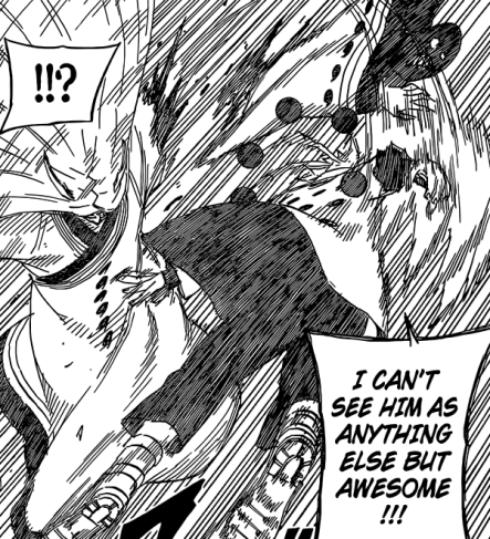 Naruto cuts Kaguya's hand