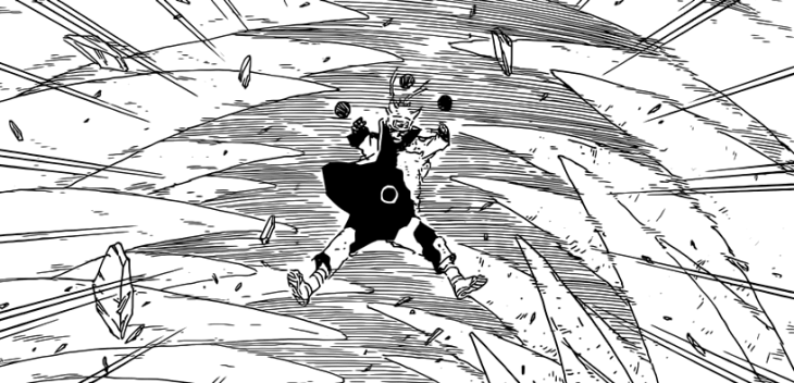 Naruto trapped by Kaguya's attack