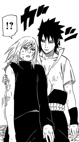 Sasuke appears behind Sakura