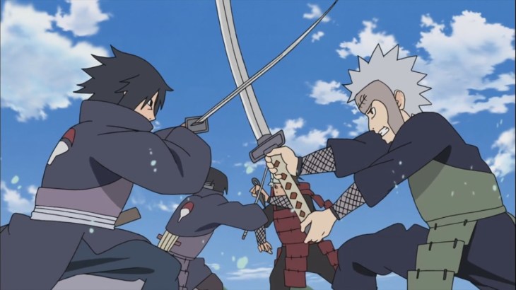 Tobirama and Izuna strike each other