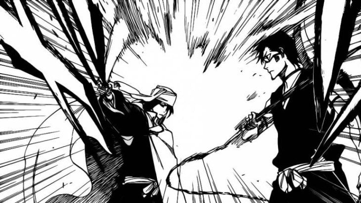 Byakuya stops Hisagi
