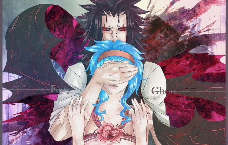 Fairy Ghoul Gajeel and Levy by awskitee