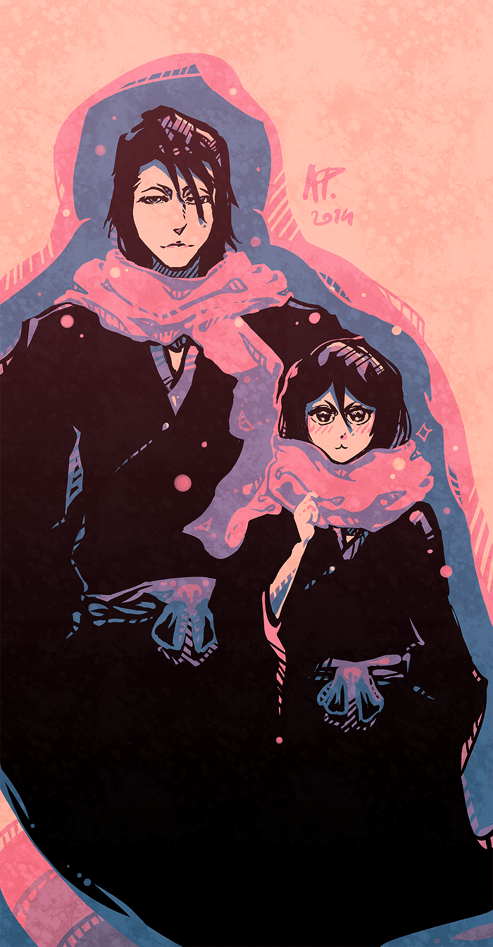Flower and Ice Byakuya and Rukia by Drimr
