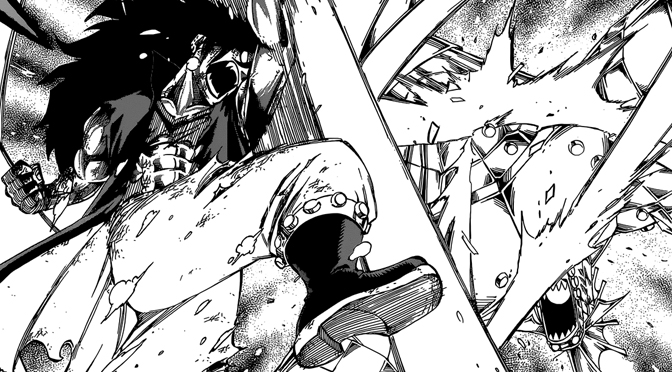 Gajeel's Steel Dragon against Torafusa