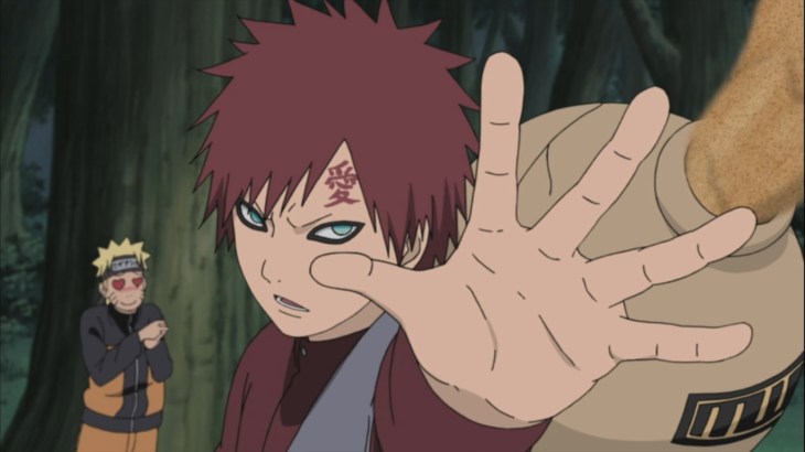 Gaara helps Naruto