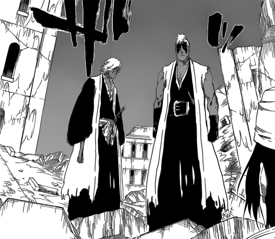 Kensei and Rojuro stand in front of Byakuya