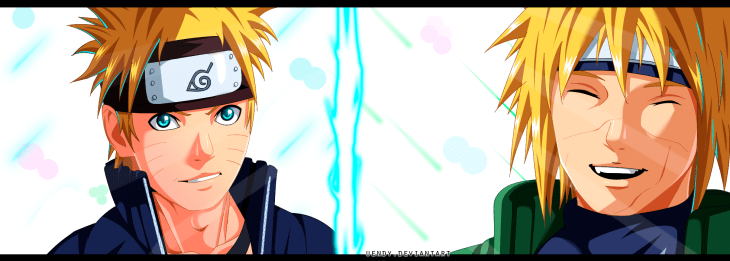 Naruto 691 Naruto and Minato by Uendy