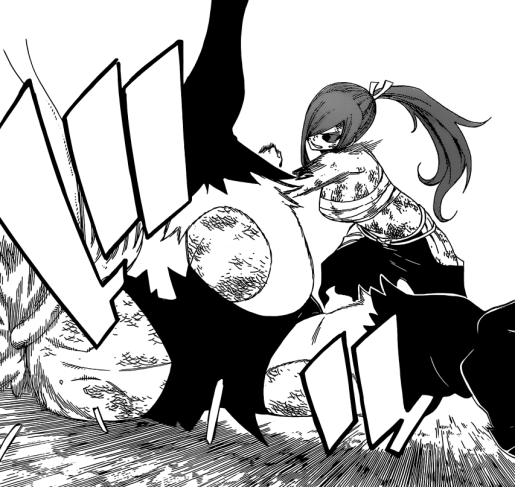 Erza punches Kyouka