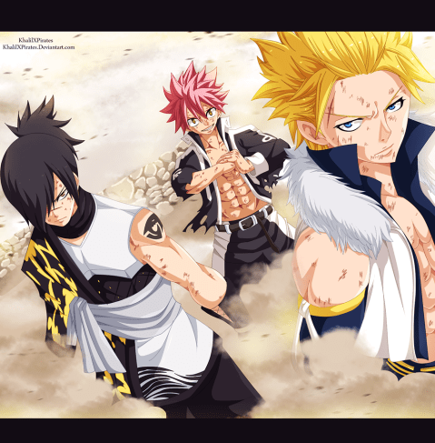 Fairy Tail 405 Natsu Sting and Rogue by khalilxpirates