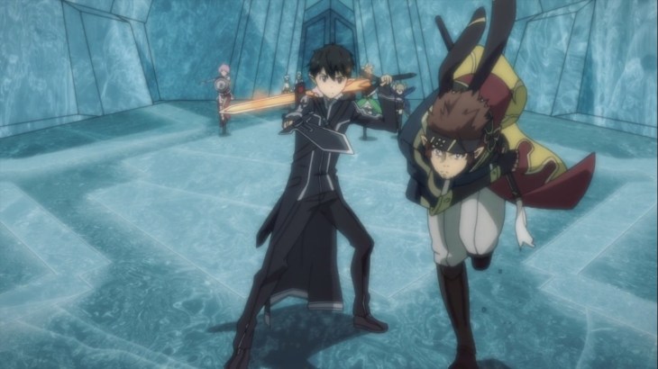 Kirito and friends fight