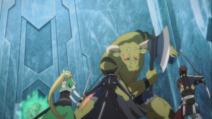 Kirito fights Large Beast