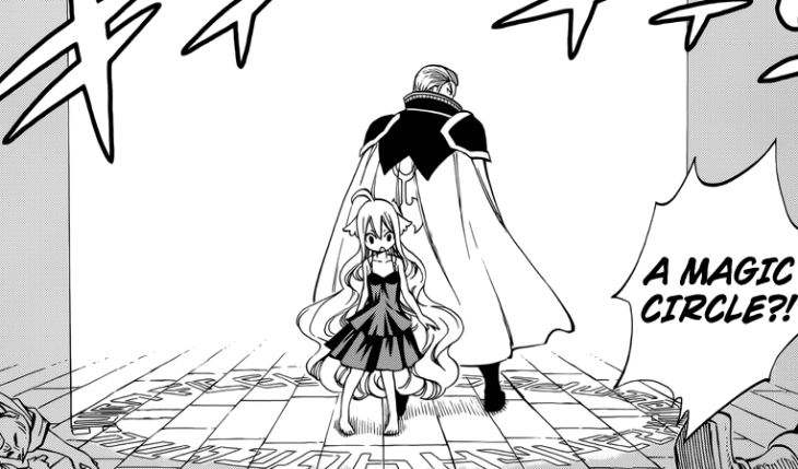 Mavis and Precht trapped in magic circle