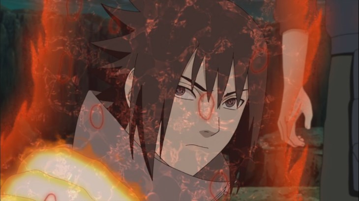 Sasuke with Naruto's Clad Chakra