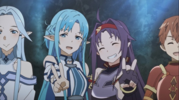 Asuna and Yuuki take a picture