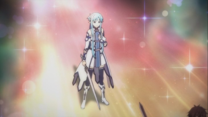 Asuna looks at Kirito