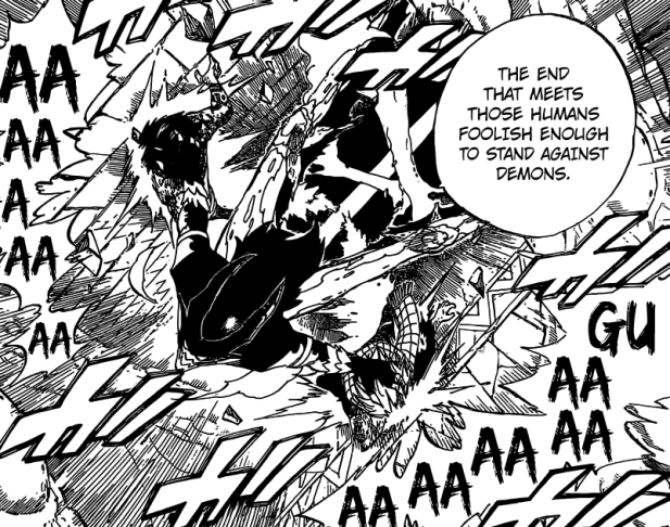 Mard Geer scrapes Gray and Natsu