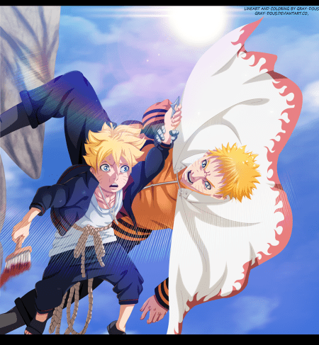 Naruto 700 Naruto and Bolt by gray-dous