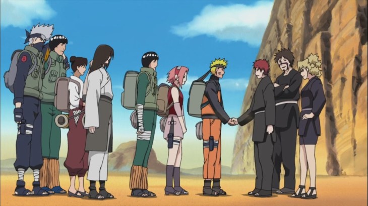 Naruto shakes Gaara's Hand