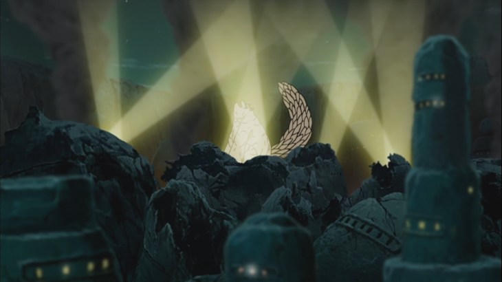 Shukaku destroys Sand Village