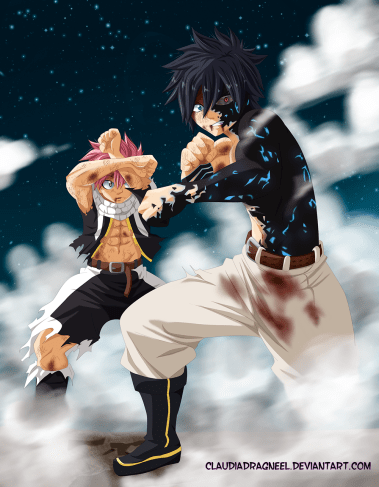 Fairy Tail 411 Gray and Natsu by claudiadragneel