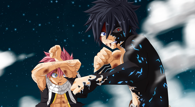 Gray saves Natsu