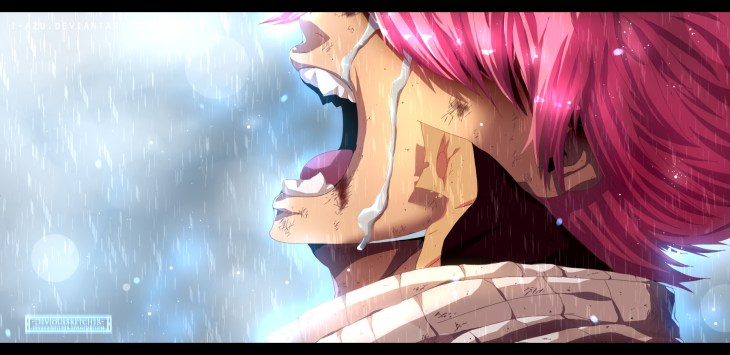 Fairy Tail 415 Natsu Crying by devioussketcher