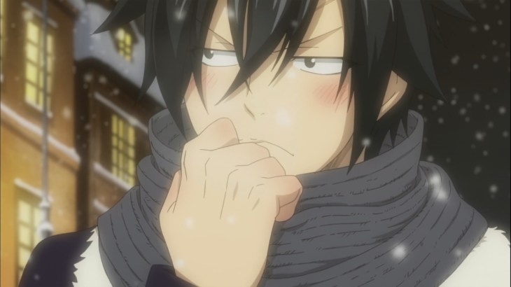 Gray wears Juvia's scarf