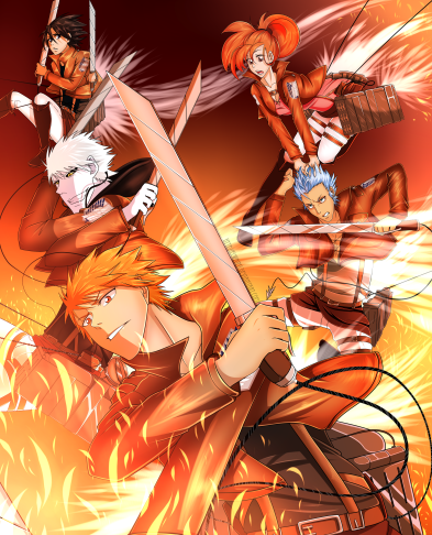 Bleach Meets Attack on Titan by elwaifu