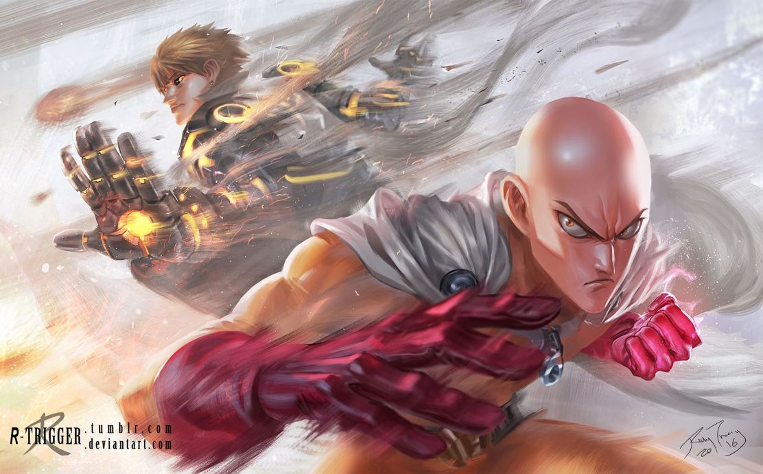 Saitama and Genos by R-Trigger