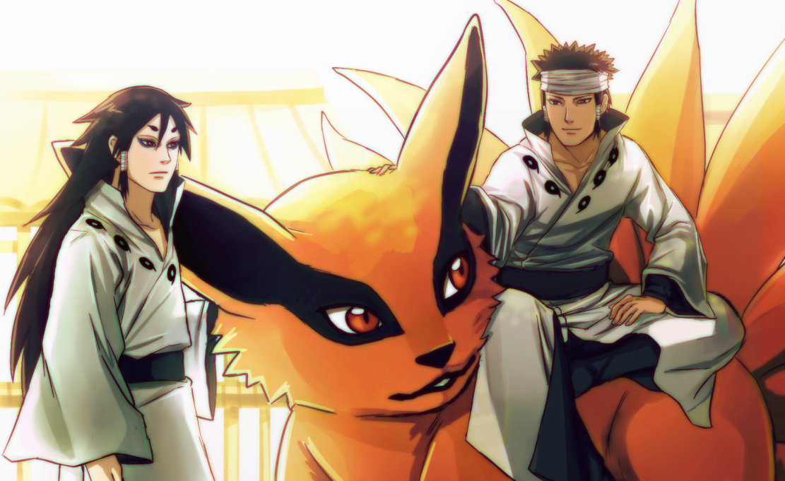 Naruto Kurama with Ashura and Indra by ForeverMedhok