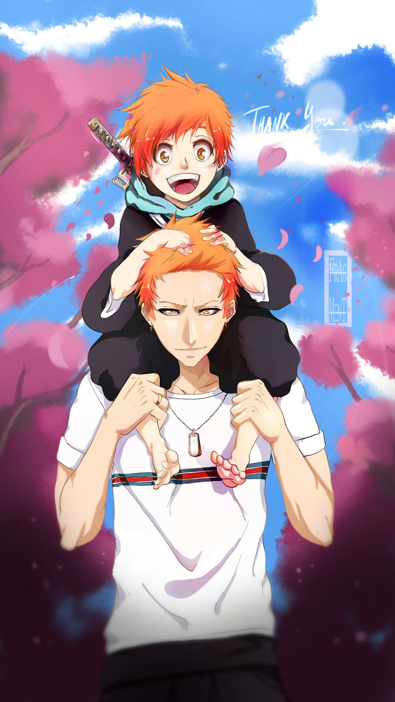 Bleach Ichigo and Kazui father and son by ifragmentix