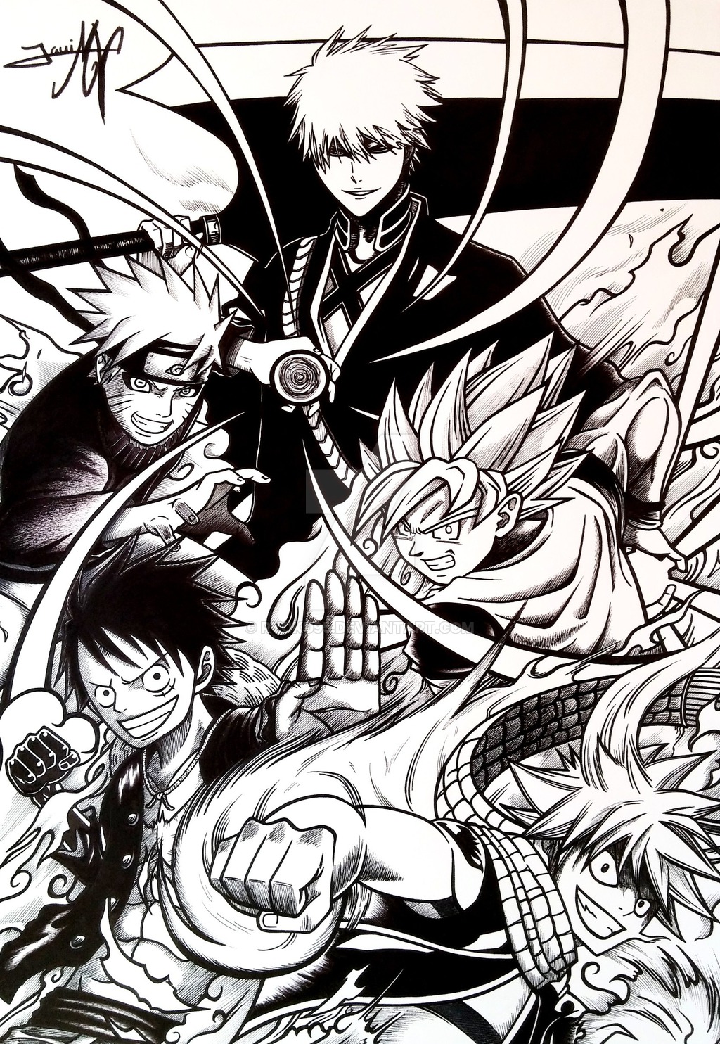 fantastic-five-ichigo-naruto-goku-luffy-natsu-by-ryoku95