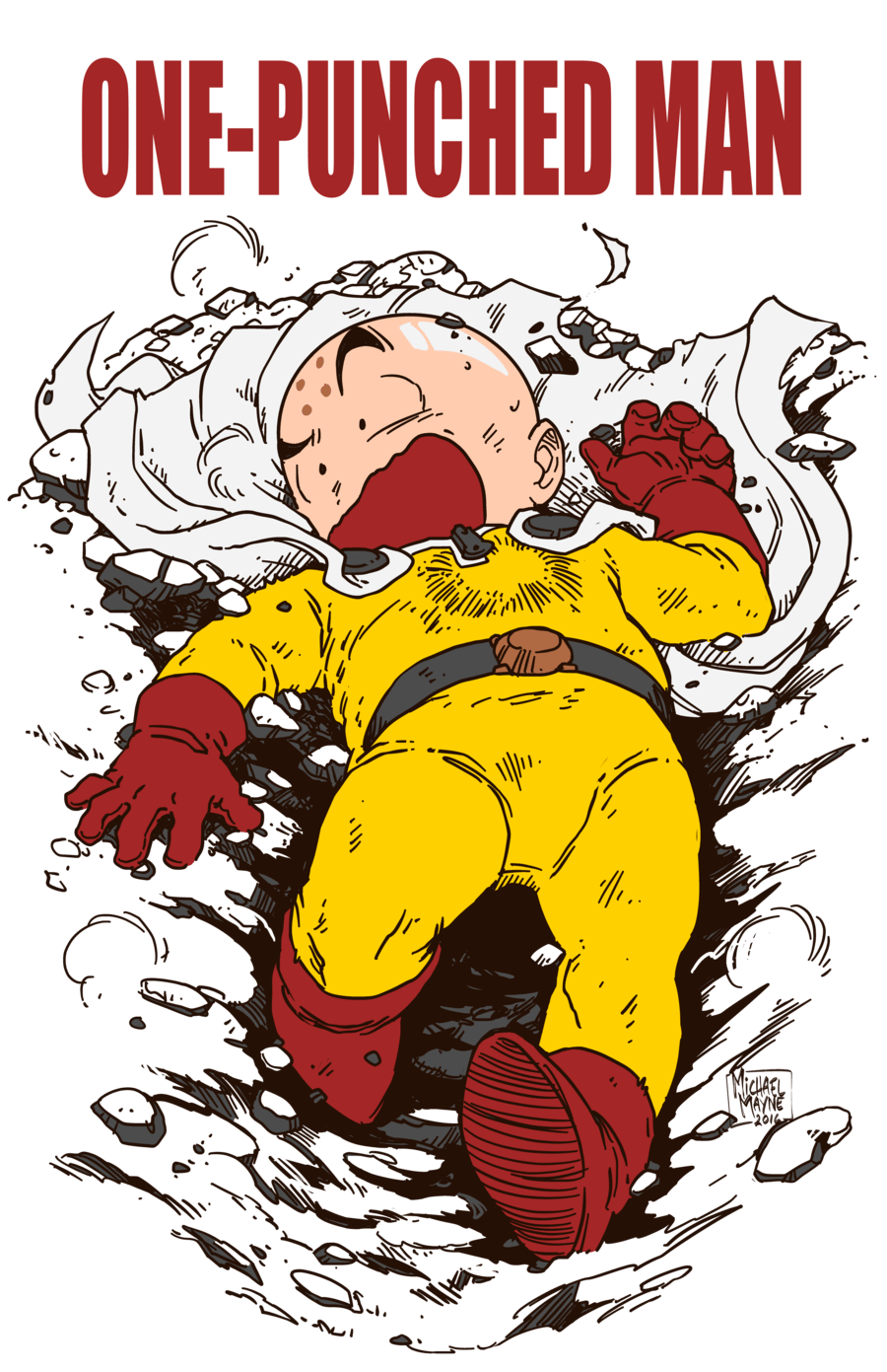 one-punched-man-krillin-saitama-by-michaelmayne